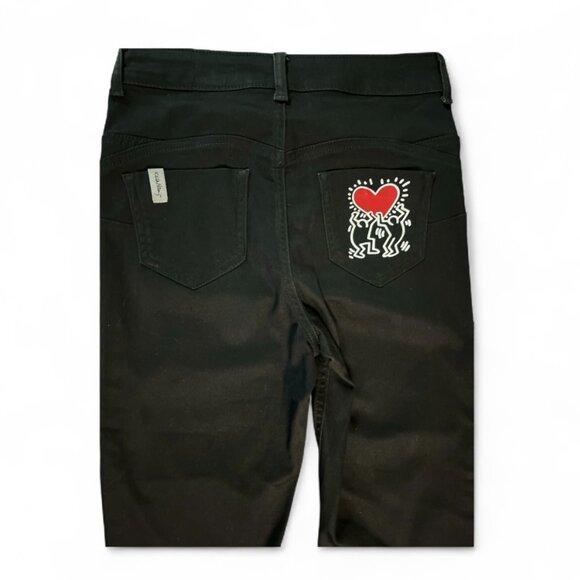 Calzedonia x Keith Haring Soft Touch Push Up Jeans Black Small - Picture 2 of 9